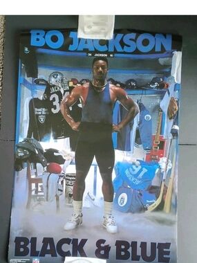 Vintage Bo Jackson "Black & Blue" Original Costacos Brothers 24x36 Poster